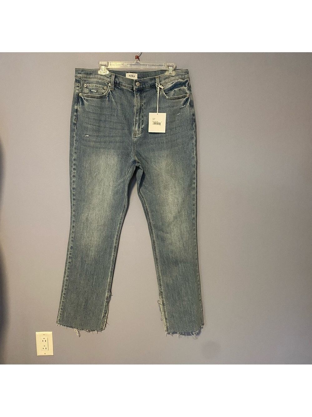 Pistola Colleen High Rise Slim Boot Jeans NWT Light Wash Distressed Sz 34 - Picture 4 of 15